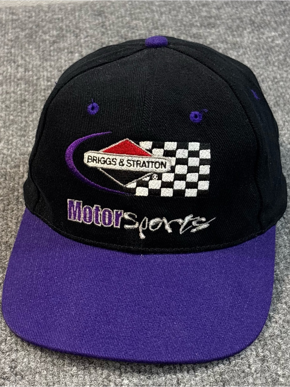Briggs & Stratton Motorsports Hat Vintage Snapback Cap Black Purple Racing 90s - Picture 4 of 13